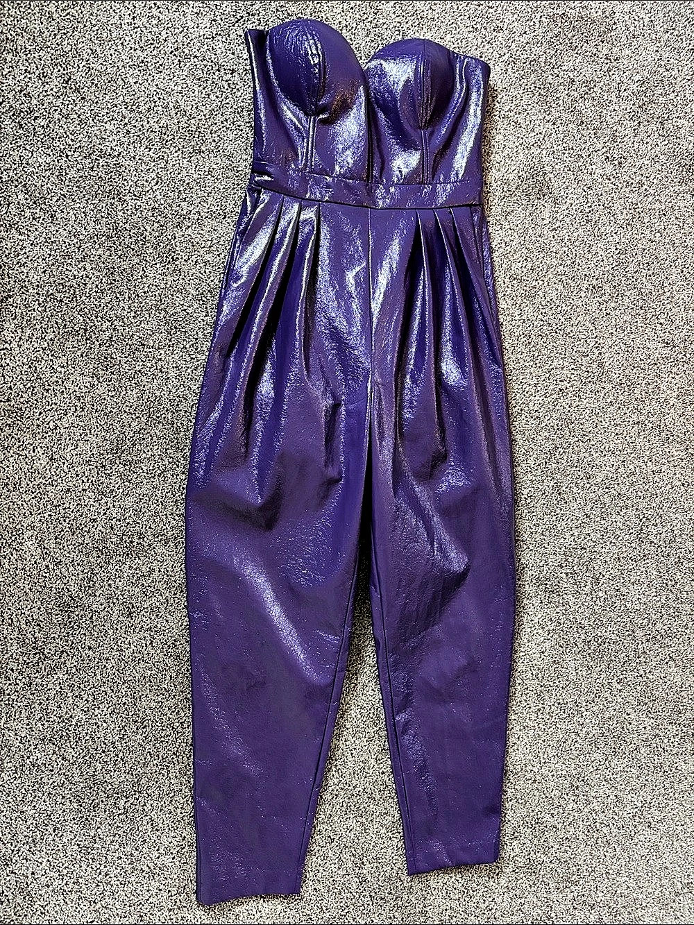 ROTATE Purple Faux Leather Jumpsuit EU 36 US4